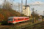 BR 628 nach Lbeck fhrt am Stellwerk von Bad Kleinen vorbei 11/2006  