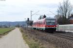 628 571 der Südostbayernbahn als Leerzug vermutlich aus Kassel Richtung Regenburg bei Pölling, 03.03.2014
