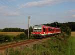 Der 628 589 als RB nach Mühldorf am 22.08.2014 unterwegs bei Bad Birnbach.
