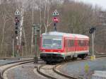 Am 13.12.2014 verlässt ein VT 628 den Bahnhof von Vienenburg nach Braunschweig
