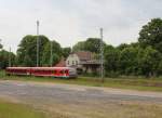 28.5.15 Schönermark. RB 5810 nach Stettin. Rechts Wellblechbude der ehem. Waage.