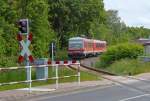 RE 4 in Ueckermünde hat den BÜ in km162,6 verlassen. - 29.05.2015