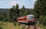 628 702-3 als RB 26945 (Titisee-Seebrugg) bei Titisee 31.7.15