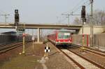 628 319-6 & 628 von Ludwigshafen am Rhein HBF nach Germersheim bei der Einfahrt in den Bahnhof von Limburgerhof. 14.03.07