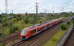 Aus Richtung Wittenberg kommend passierten 633 036 und 633 046 auf dem Weg nach Bayern am 11.07.20 Bitterfeld.