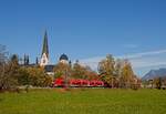 633 534 fährt in den Bahnhof Fischen im Allgäu ein (19.10.2022)