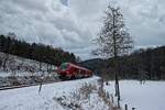 633 001 als RE 57 nach Winterberg bei Brunskappel (21.01.2023)