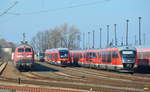 DB 218 220-2, DB 640 018 6 DB 642 083 in Leipzig Engelsdorf Stillstandsmanagement 21.03.2019