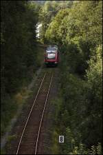 640 001 ist zwischen Attendorn und Kraghammer als RB92  Biggesee-Express  nach Olpe unterwegs.