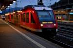 640 001 als RB 23 nach Mayen Ost am Abend des 15.3.2015 im Koblenzer Hbf.
Im Hintergrund steht ein MRB Zug nach Mainz Hbf.