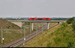 641 002-0 (Alstom Coradia A TER) überquert zwischen Langeneichstädt und Mücheln (Geiseltal) die Neubaustrecke Erfurt–Leipzig/Halle.