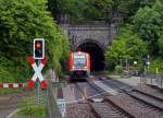 DB-Hochrheinbah: RE 20720 mit DB 641 013 bei Laufenburg/Baden am 31. Mai 2013.
Foto: Walter Ruetsch