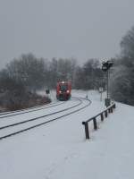 641 029 fährt hier am 26.01.2014 durch Schwarzenbach/Saale.
Die Zug fährt als RE von Hof Hbf nach Bamberg.