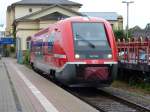 Kurz vor der Abfahrt steht 641 023 als RB53 nach Bad Langensalza am 29.06.2014 in Gotha.