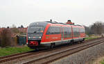 Vom Köthener Bahnhof kommend passiert 642 191 auf dem Rückweg nach Güsten am 11.04.18 das südliche Köthen.