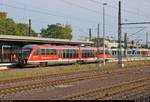 642 670-3 (Siemens Desiro Classic), ex Elbe-Saale-Bahn (DB Regio Südost), als RB 80409 (RB41) nach Aschersleben steht in ihrem Startbahnhof Magdeburg Hbf auf Gleis 8.
Seit dem 9.12.2018 wird u.a. diese Linie von Abellio Rail Mitteldeutschland betrieben.
[7.8.2018 | 19:04 Uhr]