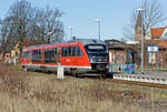 DB Triebwagen der BR 642 nach Velgast in Barth am Bahnsteig. - 14.03.2020