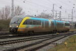 Der ein wenig dreckige 642 039 als RB 11(Rostock-Tessin)bei der Ausfahrt im Rostocker Hbf.30.12.2024