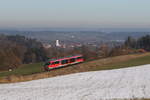 642 011 war am 19. Januar 2025 bei Kirchhalling auf dem Weg nach Waging.