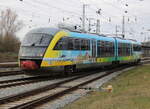 Der im Mecklenburg-Vorpommern Design gestaltete 642 534 als RB11 von Tessin nach Rostock bei der Einfahrt im Rostocker Hbf.02.02.2025