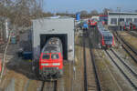 Blick auf die Werkstatt der Südostbayernbahn in Mühldorf (Obb) am 7.2.2025