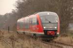 642 194-5 der Elbe-Saale-Bahn fhrt als Sonderfahrt von Lutherstadt Wittenberg nach Leipzig Hbf ber die ex-KBS 218. (Sllichau, 29.11.2008)