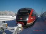 Der Desiro 642 144 ist gerade in Altenberg angekommen und fhrt in wenigen Minuten nach Heidenau zurck. Aufnahme: 08.02.2010