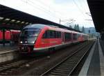 642 730 und 642 119 von DB Regio Magdeburg stehen am 13.Oktober 2013 als Sonderzug nach Blankenstein(Saale) in Saalfeld(Saale).