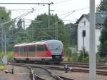 Ein seltener Gast im Vogtland. Erzgebirgsbahn 642 753 bei einen kurzen Halt in Neumark bevor er im Anschluss der Vogtlandbahn verschwindet.Neumark(Vogtl.)05.08.2014