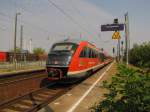 DB 642 170 + 642 219 als RE 17766 von Erfurt Hbf nach Magdeburg Hbf, am 12.08.2015 bei einem zusätzlichen und vorher angezeigten Halt in Erfurt Ost.