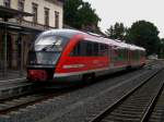 BR 0 642 als RE2 nach Kassel-Wilhemshöhe im Bahnhof Mühlhausen.(19.08.2015) 	
