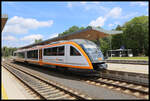 Trilex Desiro 642840 ist hier am 6.6.2024 um 11.37 Uhr im Hauptbahnhof von Ceska Lipa angekommen.