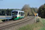 VT18 als Ersatzverkehr für die Oberpfalzbahn als OPB79734 von Regensburg nach Marktredwitz bei Oberteich, 20.04.2015