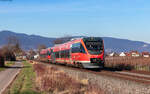 643 004  Kapsweyer  und  643 017  Siebeldingen  als Lt 70556 (Neustadt(W) Hbf - Karlsruhe Hbf) bei Edesheim 14.1.25