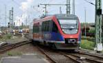 Ein Talent 643 RB 20 der EuregioBahn in Stolberg Hbf nach Stolberg Altstadt
am 31.8.11 unterwegs.