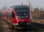 Ein Talent des  Niers-Express  bei der Einfahrt in den Bahnhof Kempen am Niederrhein.