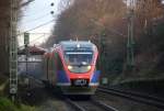 Zwei Euregiobahn (RB20) aus Eschweiler-Sankt-Jöris nach Düren nd kommen die Kohlscheider-Rampe hoch aus Richtung Herzogenrath und halten in Kohlscheid und fahren in Richtung