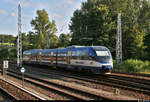 Nachschuss auf 643 907-8 (VT 734 | Bombardier Talent) der NEB Betriebsgesellschaft mbH (Niederbarnimer Eisenbahn AG | NEB) als RB 61168 (RB25) von Werneuchen nach Berlin Ostkreuz, die den Bahnhof