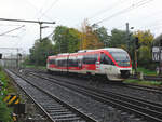 RegioBahn VT 1006  Linie S28, Kaarster See  Bandenwerbung  Kreissparkasse Düsseldorf   Bf Düsseldorf-Gerresheim  16.10.2019