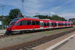 Neue Baureihe auf der Südbahn#  Abfahrbereit im Bahnhof von Biberach (Riß) steht 644 046, am 18.07.2017 unterwegs als RB 22670 von Biberach Süd nach Ulm.