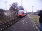 Talent Br 644 bei der abfahrt aus dem Bahnhof Kln West am 6.2.10