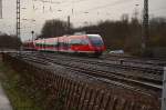 Nachschuß auf einen ausfahrenden RB38 nach Düsseldorf Hbf aus Grevenbroich am Mittwoch den 2.3.2016