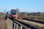Am 02.02.2017 ist 644 025 mit dem RE57 auf dem Weg nach Dortmund und erreicht in kürze Wickede (Ruhr).