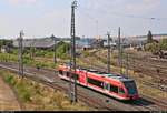 646 ??? (Stadler GTW) von DB Regio Nordost als Tfzf (Überführungsfahrt?) durchfährt den Bahnhof Nordhausen Richtung Sangerhausen.
Aufgenommen von der Brücke Bruno-Kunze-Straße.
[3.8.2018 | 16:01 Uhr]