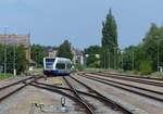 UBB 646 xxx als UBB 29423 von Züssow nach Swinoujscie Centrum, am 11.06.2017 bei der Ausfahrt in Wolgast.