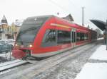 Hier 646 007-5 als RE3 von Angermnde nach Schwedt/Oder Hbf., dieser Zug stand am 21.12.2009 in Angermnde.