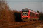 Zwei 648er fahren als RE57 (RE 29524)  Dortmund-Sauerland-Express , von Winterberg (Westf) nach Dortmund Hbf, bei Wickede (Ruhr) durch das Ruhrtal Richtung Dortmund.