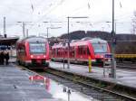 Bei leichten Regen fhrt die 648 758 in den Bahnhof Kreiensen ein. (13.11.10)