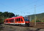 648 003 / 203 (LINT 41) der DreiLnderBahn kurz vor der Einfahrt in den Bf Betzdorf/Sieg am 16.10.2011.