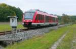 648 808 hat am 5.10.11 schon 3,9 km auf dem Weg von Steinach nach Rothenburg zurckgelegt.